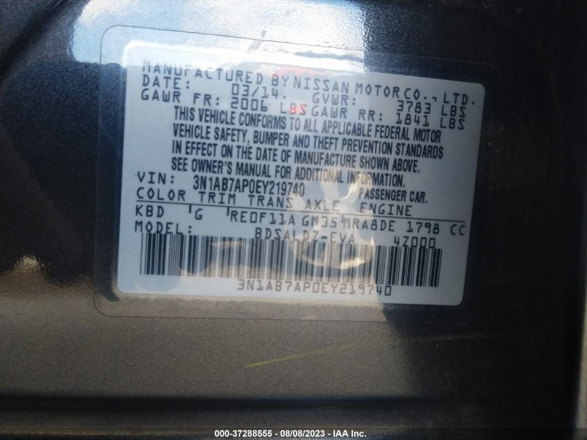 2014 NISSAN SENTRA SV - 3N1AB7AP0EY219740