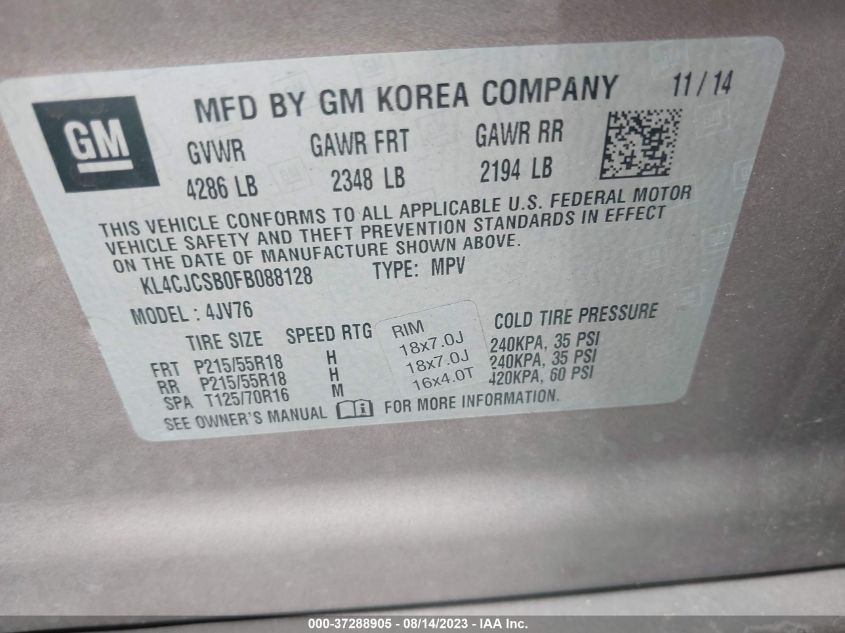 2015 BUICK ENCORE LEATHER - KL4CJCSB0FB088128
