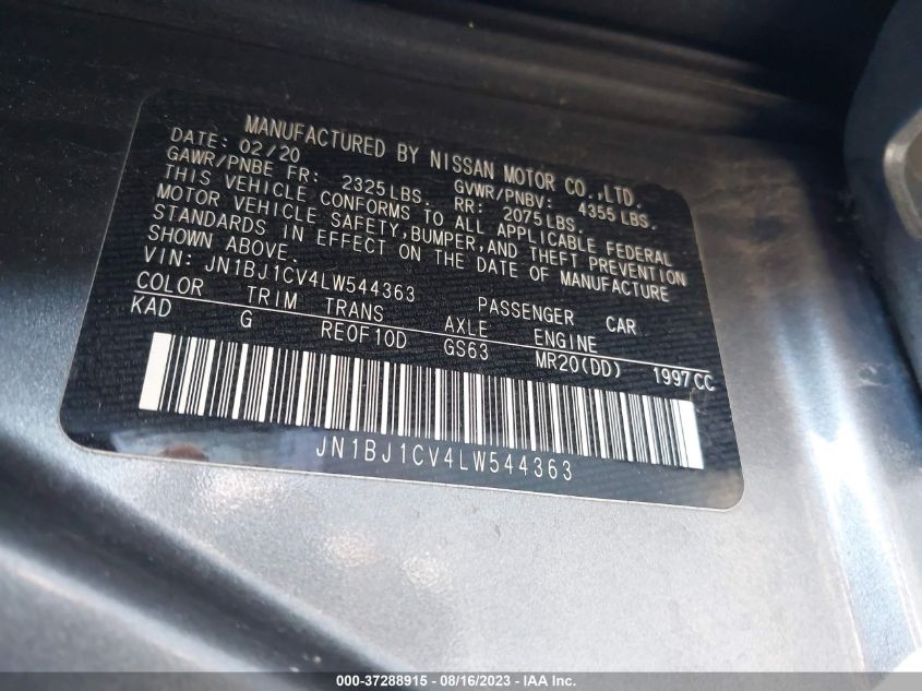2020 NISSAN ROGUE SPORT S - JN1BJ1CV4LW544363