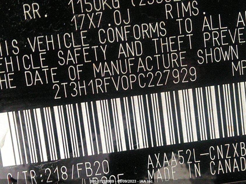 2023 TOYOTA RAV4 LE - 2T3H1RFV0PC227929