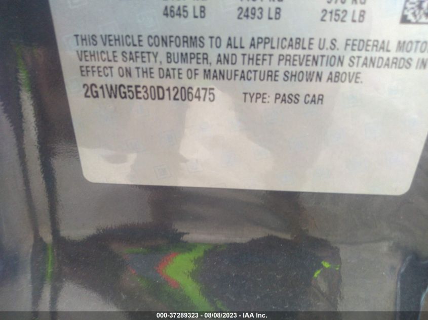 2013 CHEVROLET IMPALA LT - 2G1WG5E30D1206475