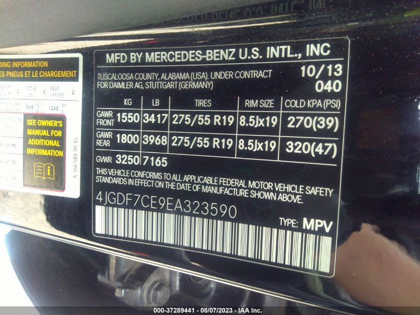 2014 MERCEDES-BENZ GL-CLASS GL 450 - 4JGDF7CE9EA323590