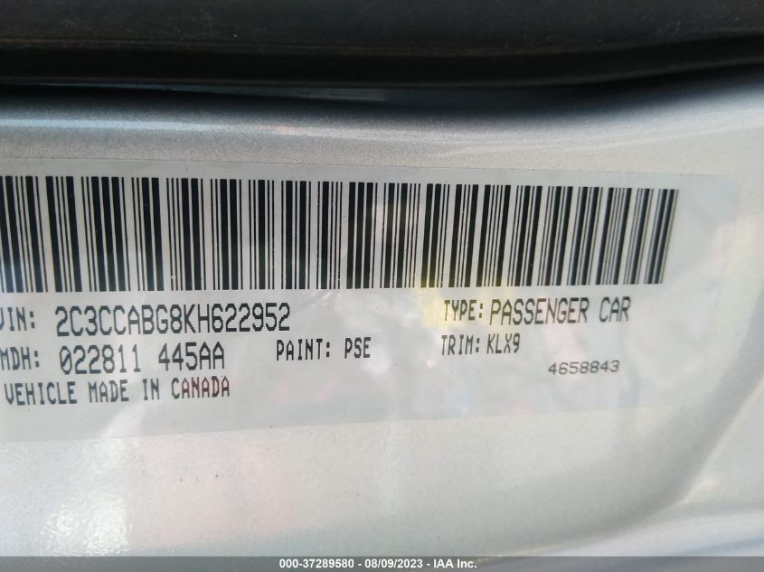 2019 CHRYSLER 300 300S - 2C3CCABG8KH622952