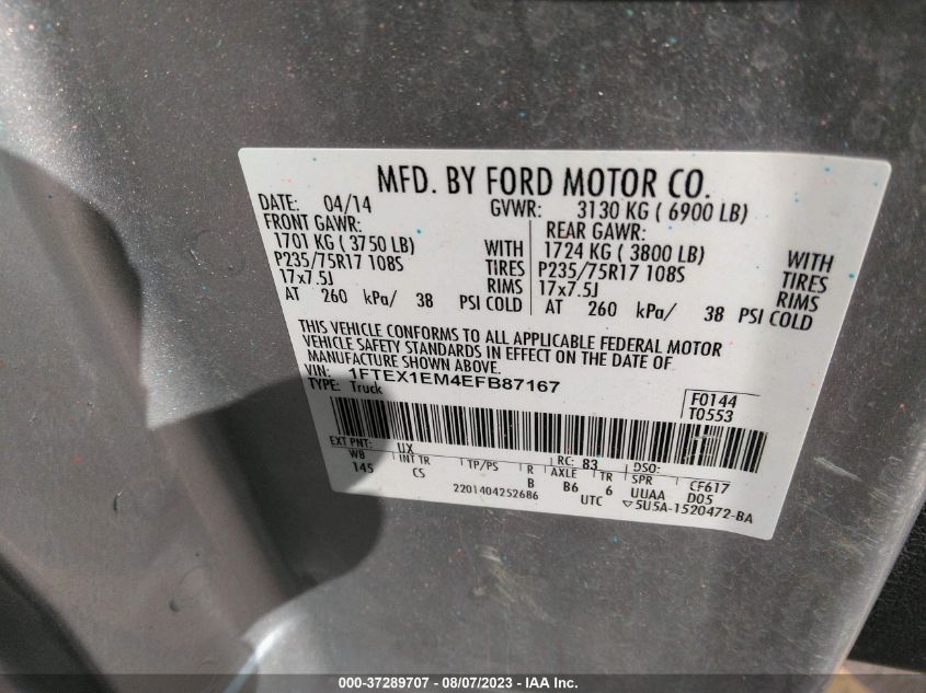 2014 FORD F-150 XL/STX/XLT - 1FTEX1EM4EFB87167