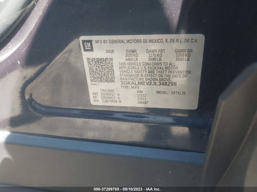 2018 GMC TERRAIN SLE - 3GKALMEV2JL348298