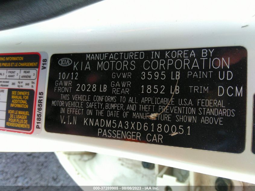 2013 KIA RIO LX - KNADM5A3XD6180051