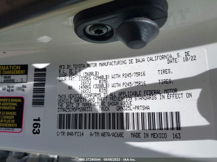 2023 TOYOTA TACOMA 2WD SR5 - 3TMAZ5CN5PM200331