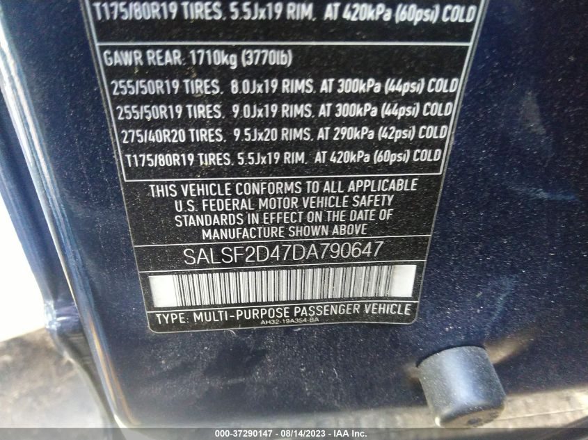 2013 LAND ROVER RANGE ROVER SPORT HSE - SALSF2D47DA790647