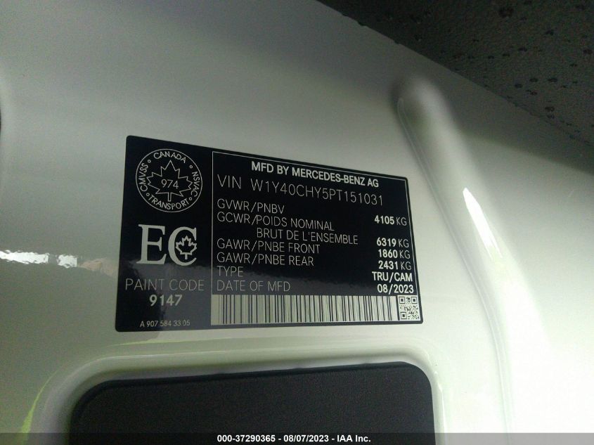 2023 MERCEDES-BENZ SPRINTER CARGO VAN W1Y40CHY5PT151031