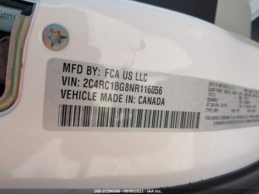 2022 CHRYSLER PACIFICA TOURING L - 2C4RC1BG8NR116056