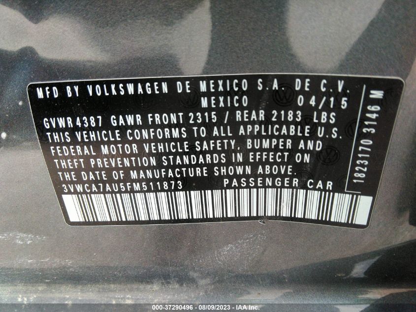 2015 VOLKSWAGEN GOLF SPORTWAGEN TDI SE - 3VWCA7AU5FM511873