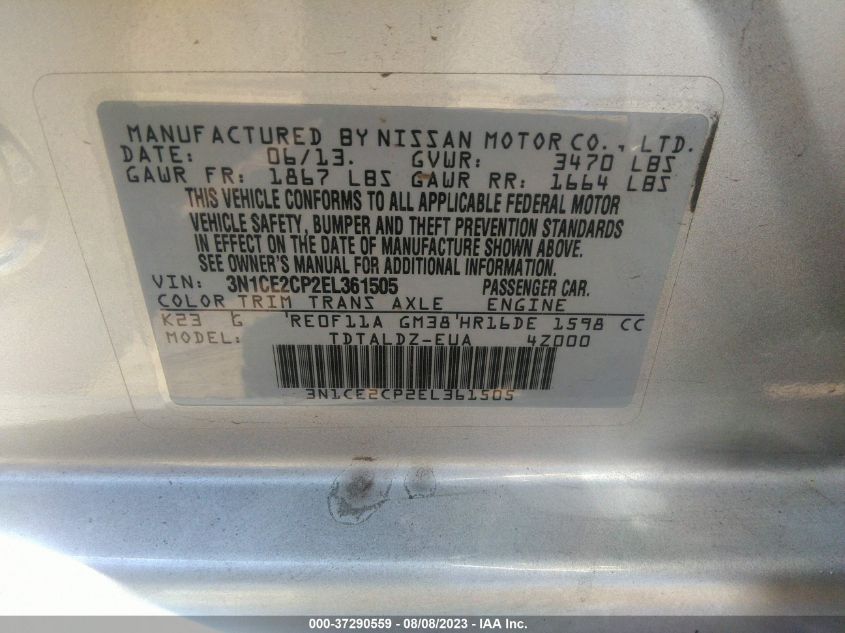 2014 NISSAN VERSA NOTE SV - 3N1CE2CP2EL361505