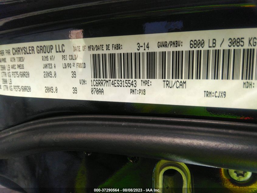 2014 RAM 1500 SPORT - 1C6RR7MT4ES315543