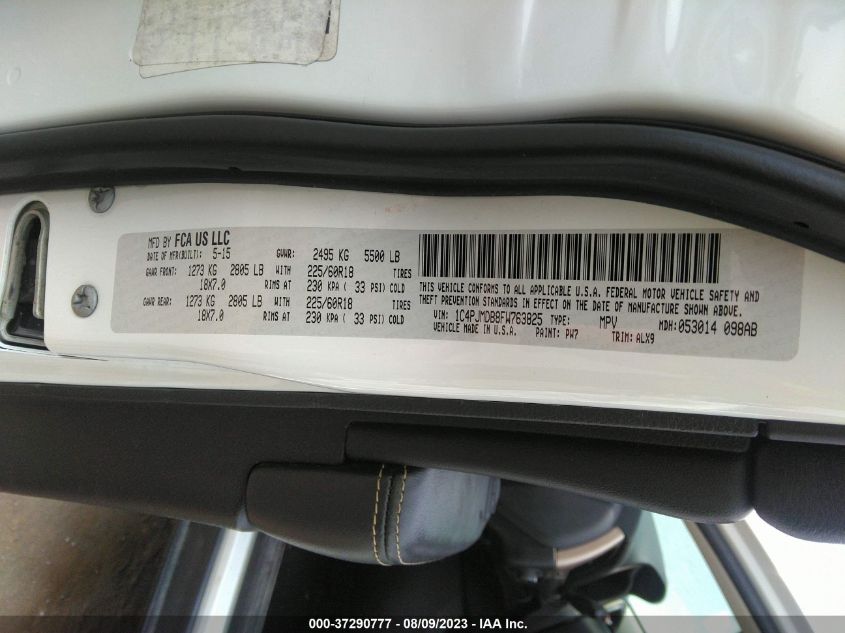 2015 JEEP CHEROKEE LIMITED - 1C4PJMDB8FW763825
