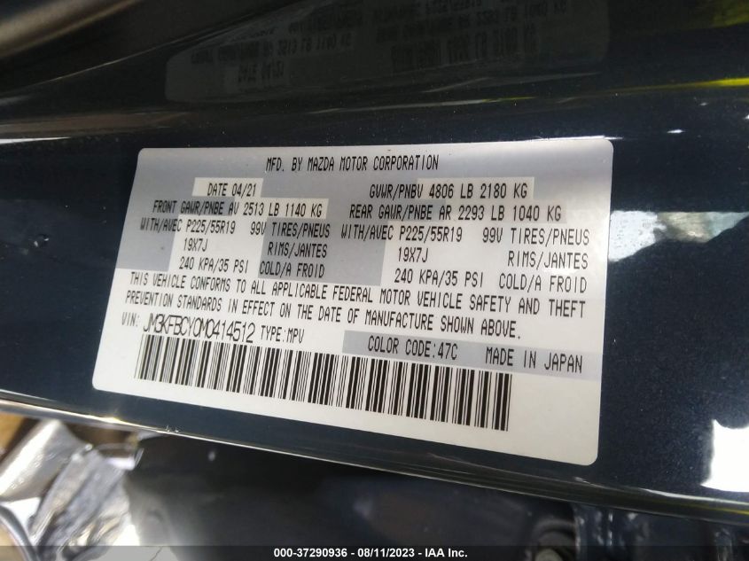 2021 MAZDA CX-5 CARBON EDITION TURBO - JM3KFBCY0M0414512