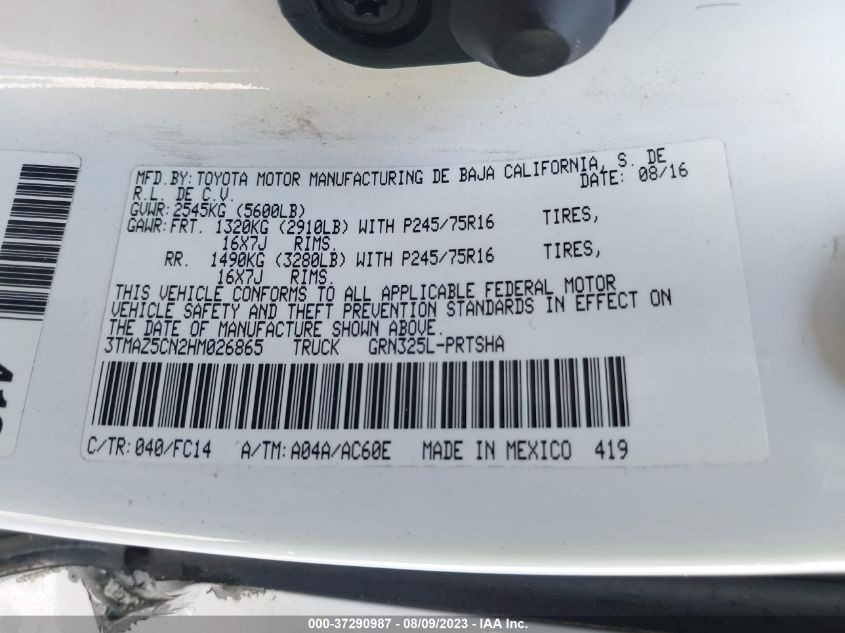 2017 TOYOTA TACOMA SR5/TRD SPORT - 3TMAZ5CN2HM026865
