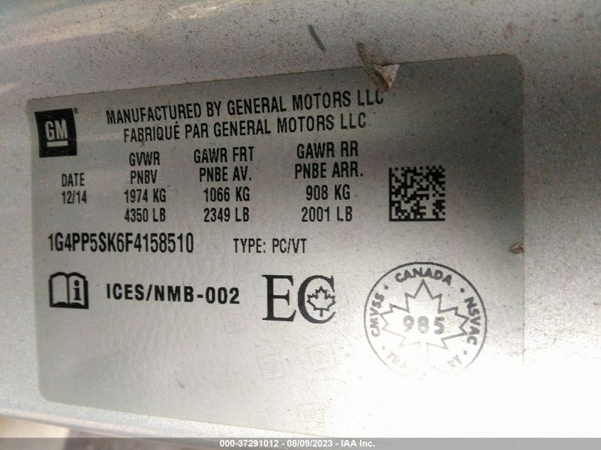 2015 BUICK VERANO - 1G4PP5SK6F4158510