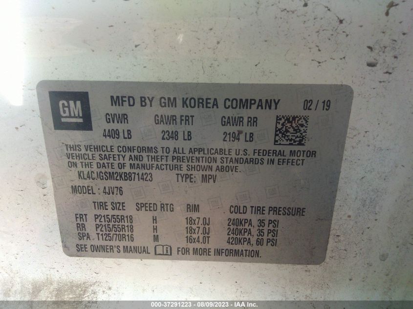 2019 BUICK ENCORE ESSENCE - KL4CJGSM2KB871423