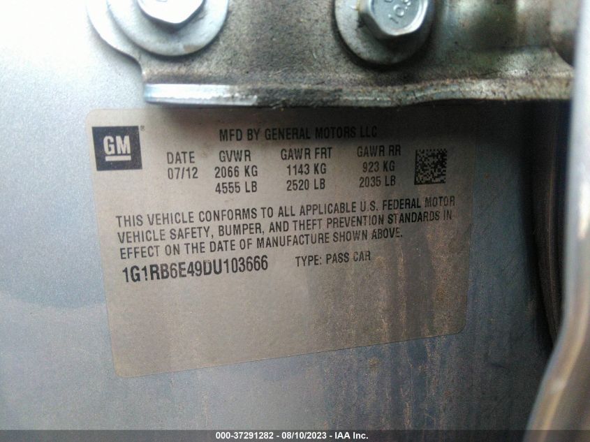 2013 CHEVROLET VOLT - 1G1RB6E49DU103666