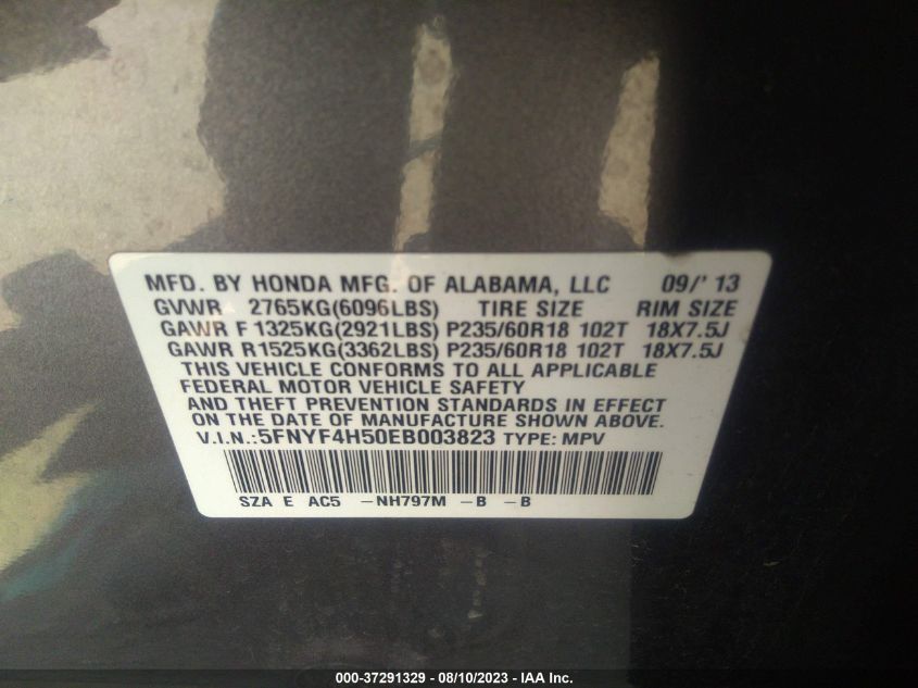 2014 HONDA PILOT EXL - 5FNYF4H50EB003823