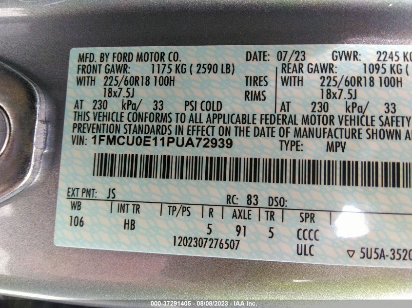 2023 FORD ESCAPE PHEV - 1FMCU0E11PUA72939