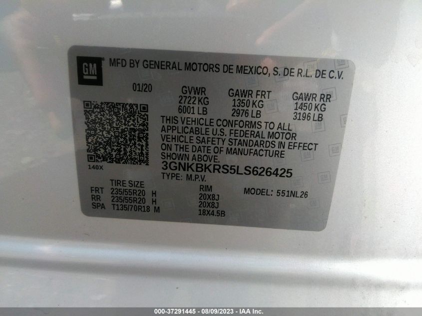 2020 CHEVROLET BLAZER RS - 3GNKBKRS5LS626425