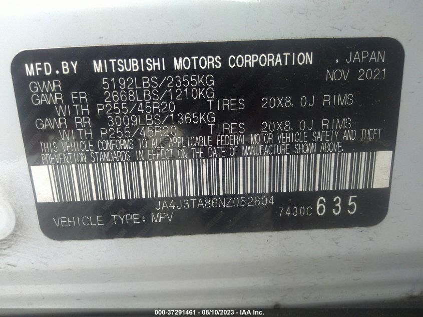 2022 MITSUBISHI OUTLANDER ES - JA4J3TA86NZ052604