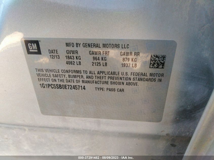 2014 CHEVROLET CRUZE 1LT - 1G1PC5SB0E7245714