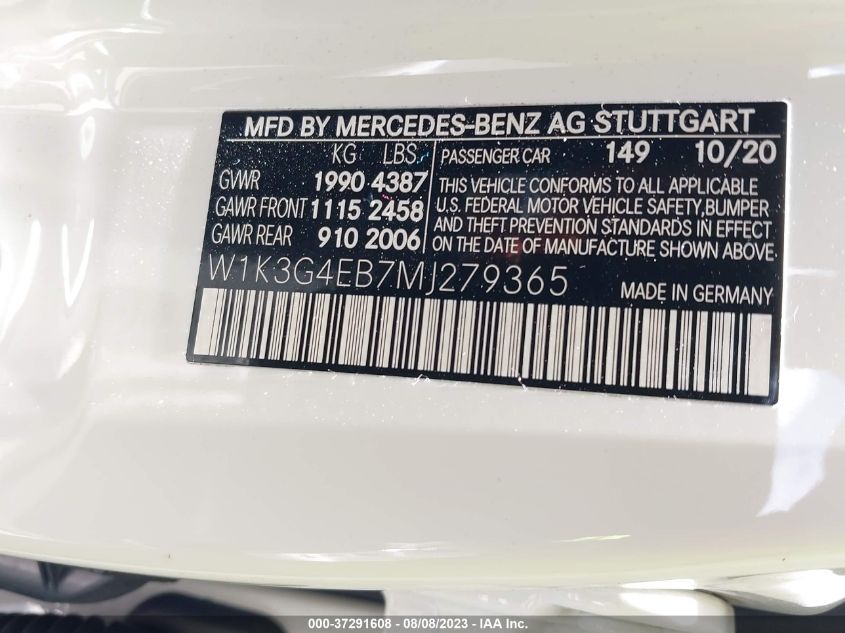 2021 MERCEDES-BENZ A-CLASS A 220 - W1K3G4EB7MJ279365