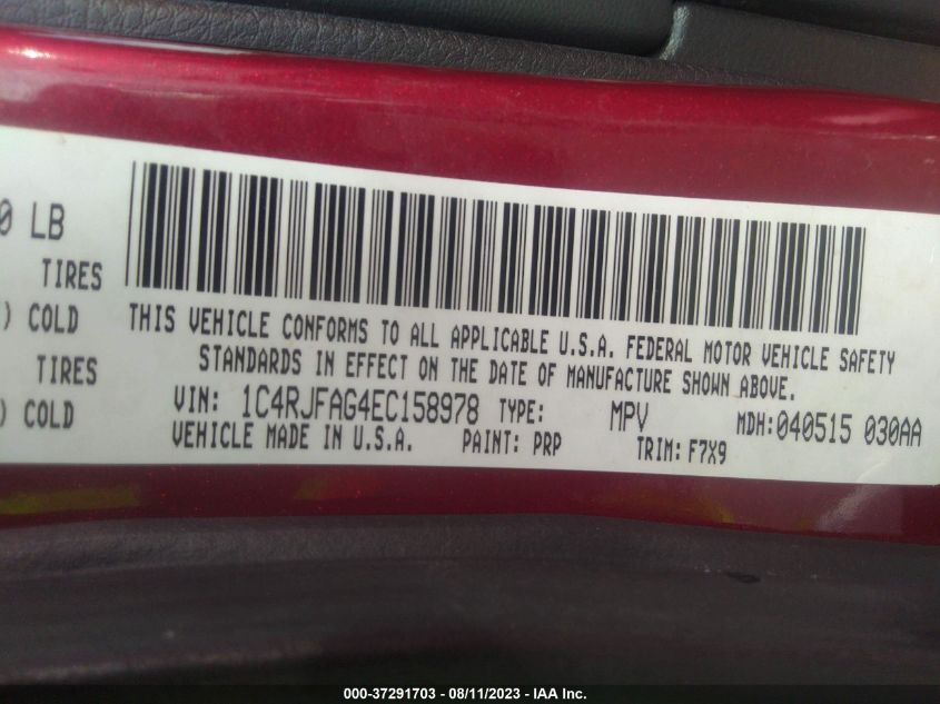 2014 JEEP GRAND CHEROKEE LAREDO - 1C4RJFAG4EC158978