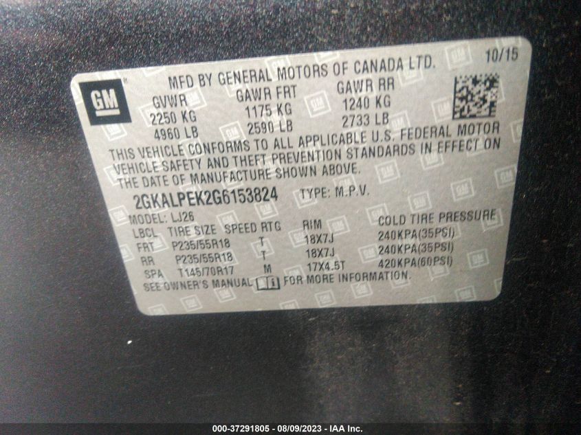 2016 GMC TERRAIN SLT - 2GKALPEK2G6153824