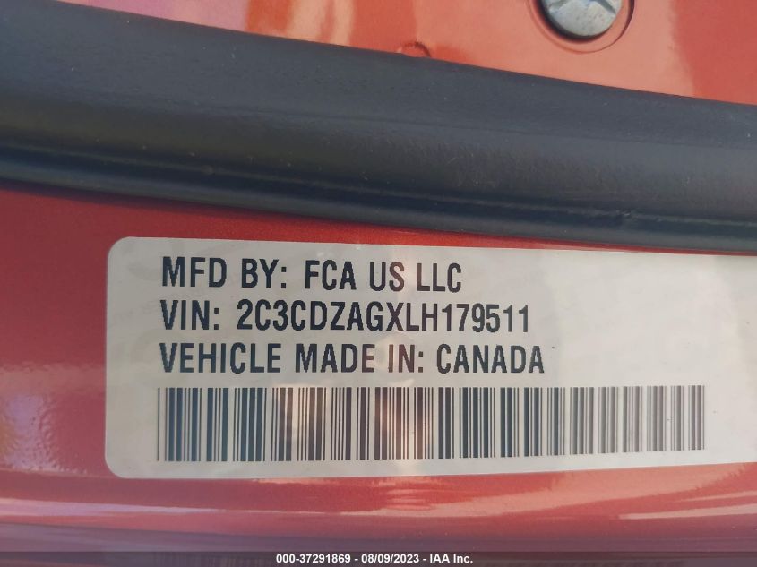 2020 DODGE CHALLENGER SXT - 2C3CDZAGXLH179511