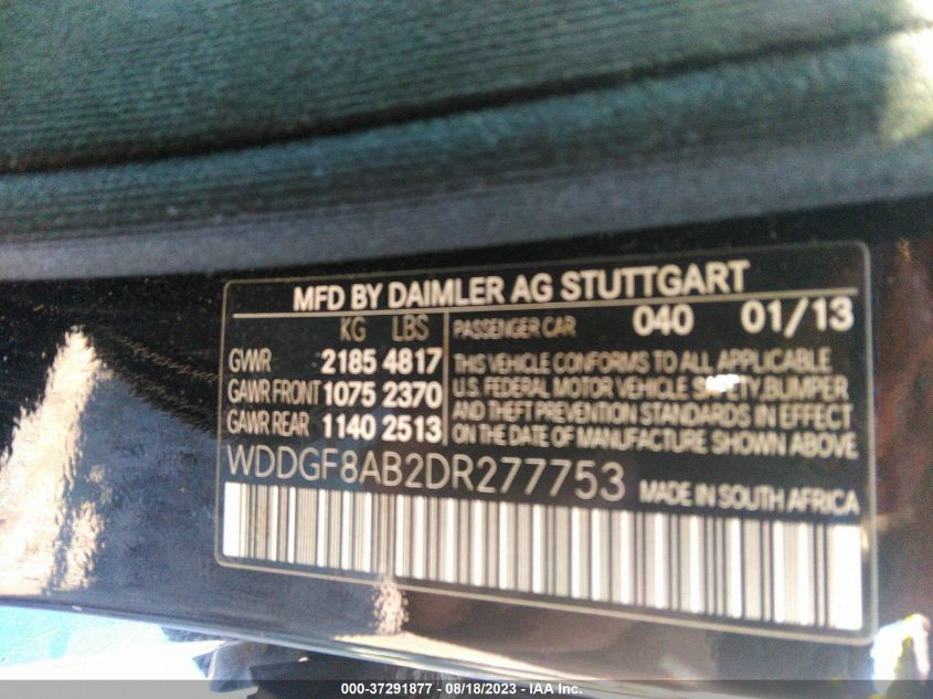 2013 MERCEDES-BENZ C-CLASS C 300 - WDDGF8AB2DR277753