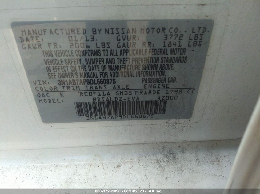 2013 NISSAN SENTRA S/SV/SR/SL - 3N1AB7AP9DL660875