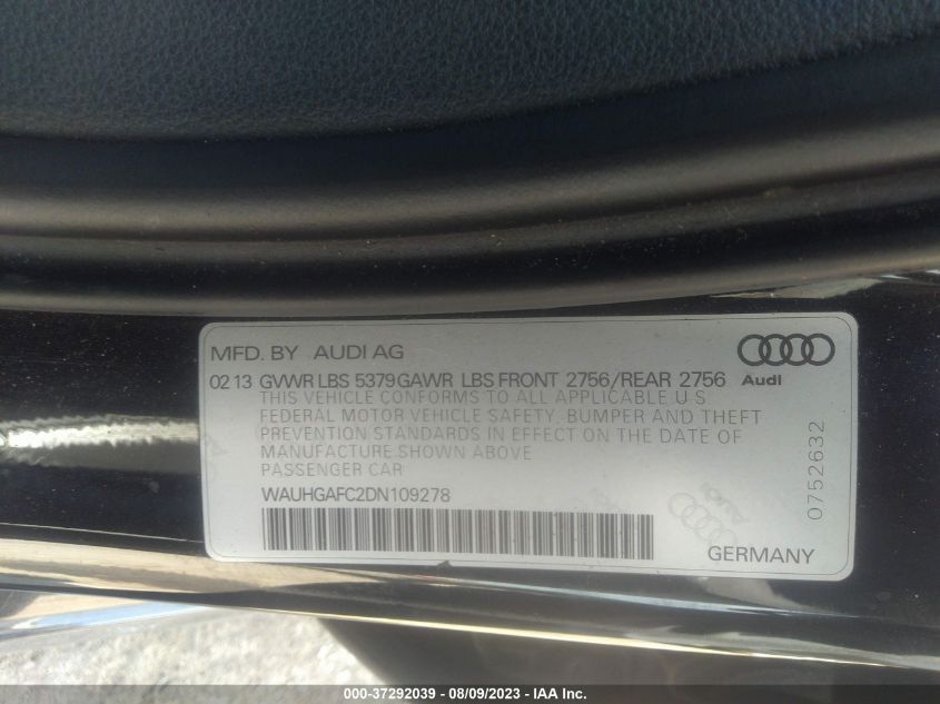 2013 AUDI A6 3.0T PRESTIGE - WAUHGAFC2DN109278