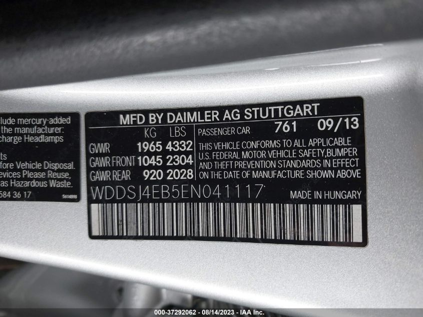 2014 MERCEDES-BENZ CLA-CLASS CLA 250 - WDDSJ4EB5EN041117