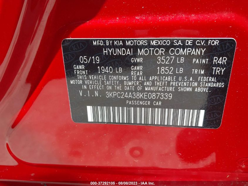 2019 HYUNDAI ACCENT SE - 3KPC24A38KE087339