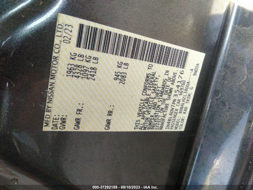 2023 NISSAN ALTIMA SV - 1N4BL4DV7PN354176