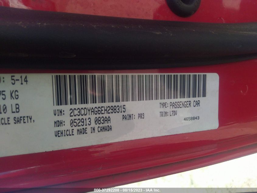 2014 DODGE CHALLENGER SXT - 2C3CDYAG6EH298315