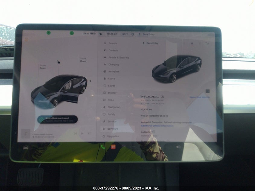 VIN 5YJ3E1EB1NF264349 2022 TESLA MODEL 3 LONG RANGE