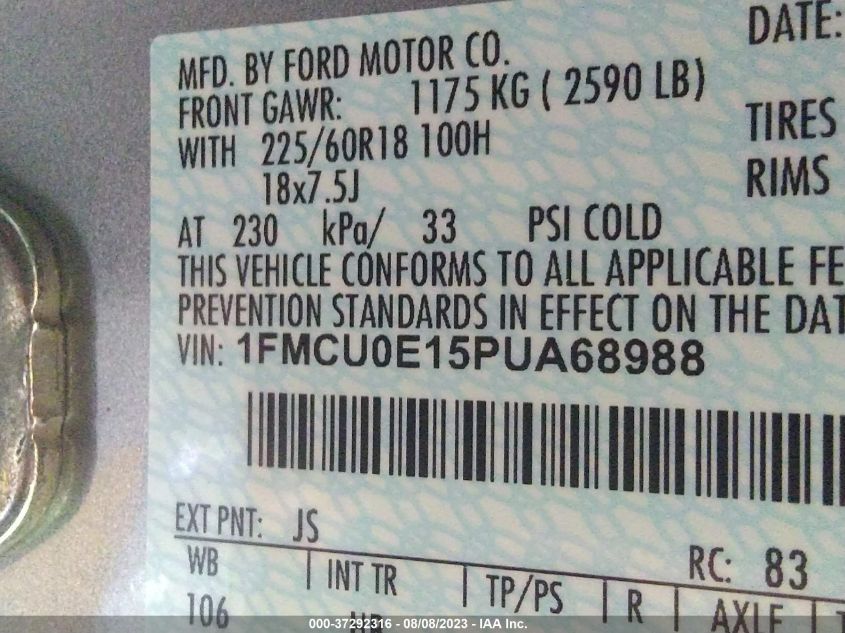 2023 FORD ESCAPE PHEV - 1FMCU0E15PUA68988