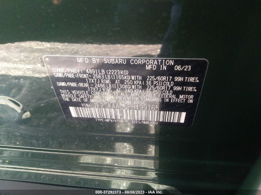 2023 SUBARU FORESTER - JF2SKAAC5PH499165