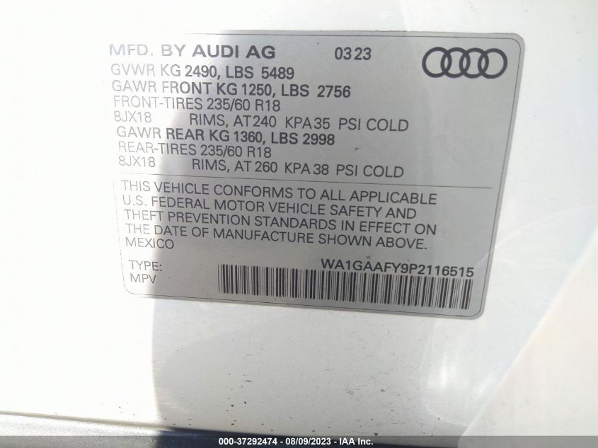 WA1GAAFY9P2116515 Audi Q5 S LINE PREMIUM 9