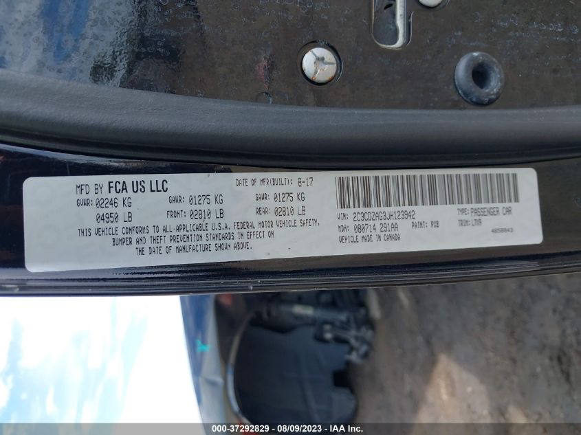 2018 DODGE CHALLENGER SXT - 2C3CDZAG3JH123942