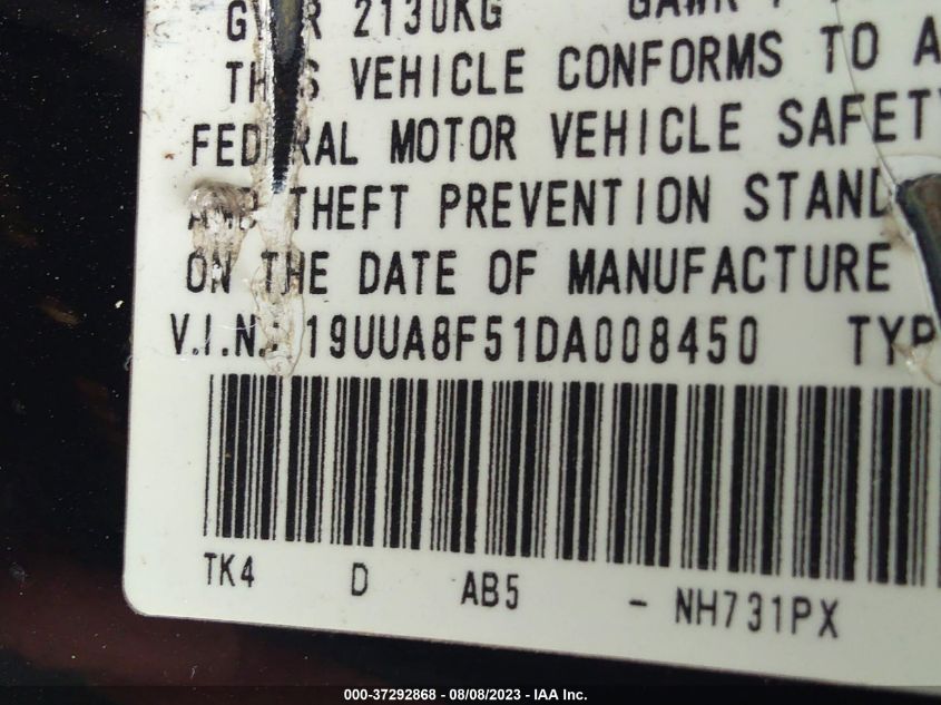 2013 ACURA TL TECH - 19UUA8F51DA008450