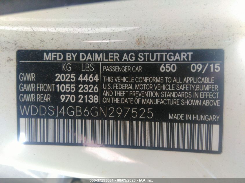 2016 MERCEDES-BENZ CLA CLA 250 - WDDSJ4GB6GN297525