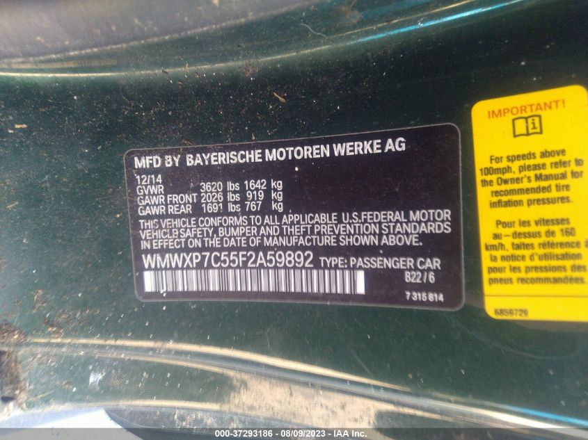 2015 MINI COOPER HARDTOP S - WMWXP7C55F2A59892