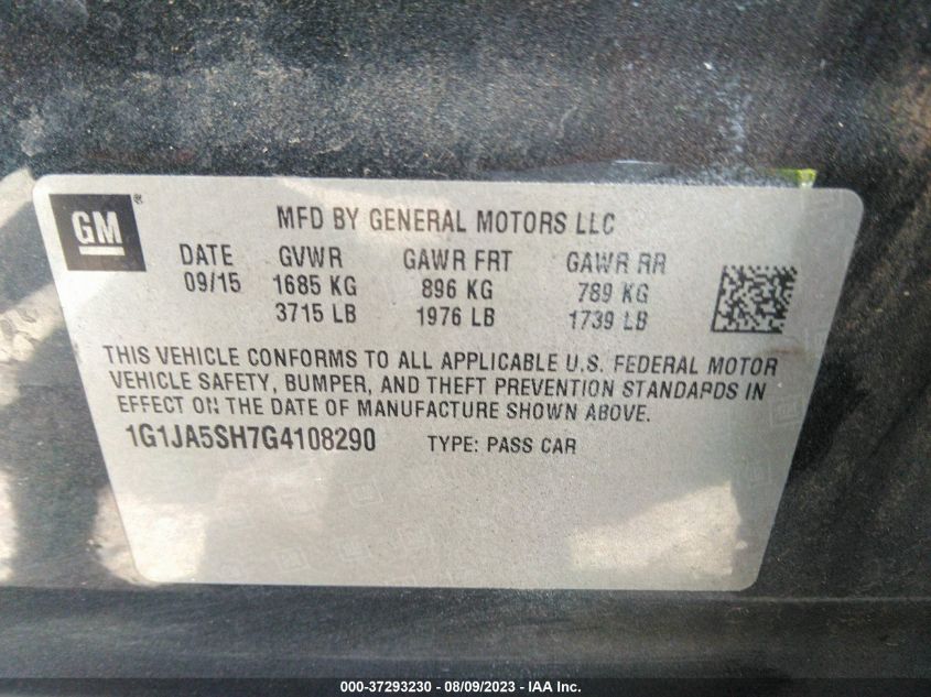 2016 CHEVROLET SONIC LS - 1G1JA5SH7G4108290