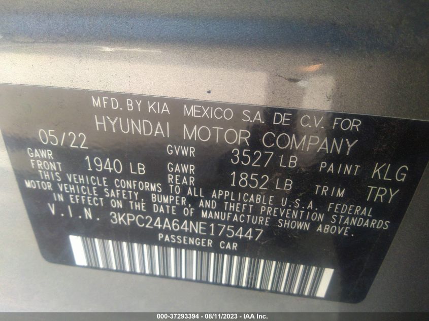 2022 HYUNDAI ACCENT SE/SEL - 3KPC24A64NE175447