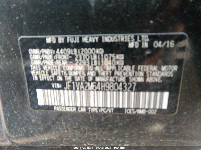 2017 SUBARU WRX STI - JF1VA2M64H9804327